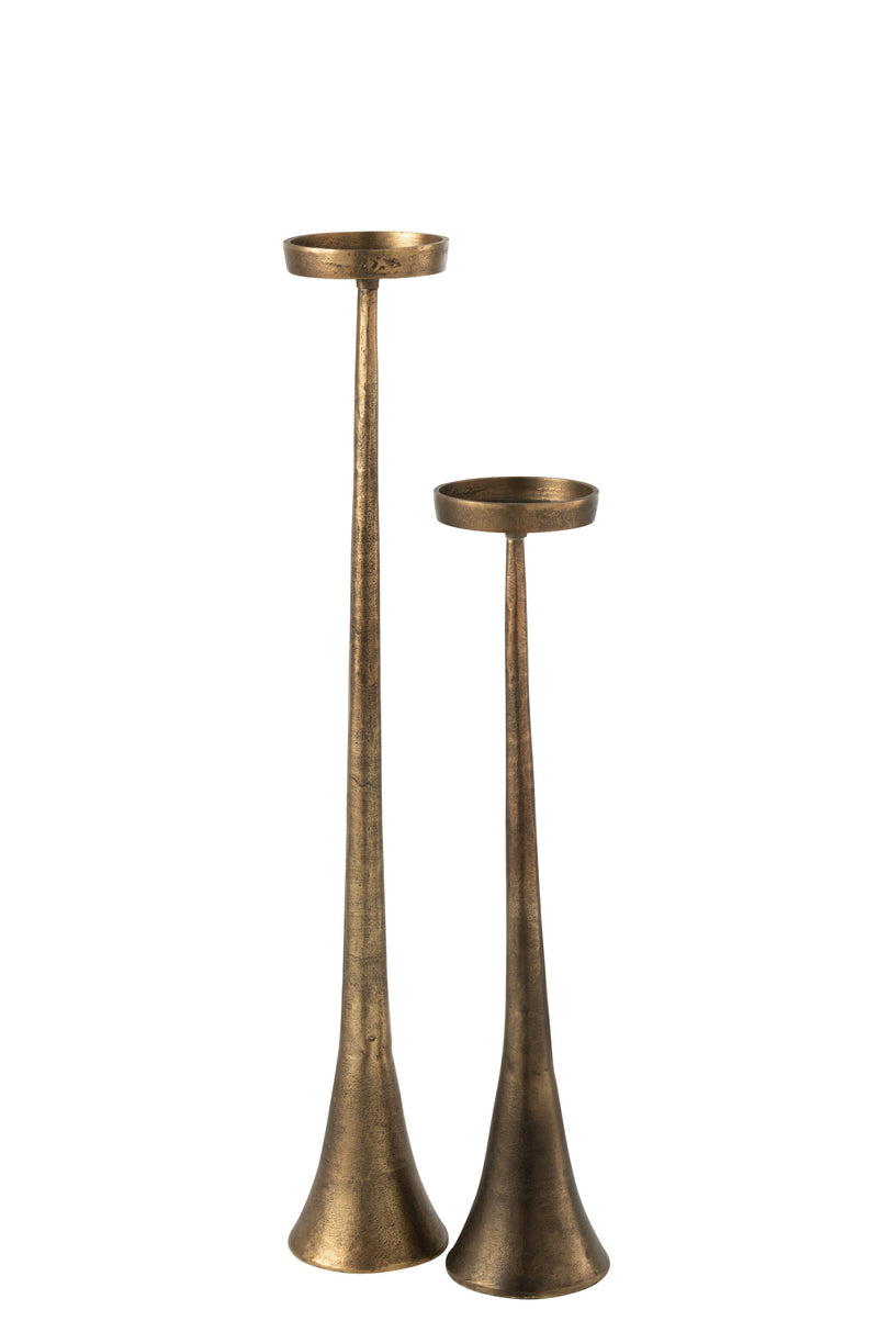 Exklusives 2er Set Bronze Kerzenhalter Eleganz für Ihr Zuhause 62cm oder 79cm