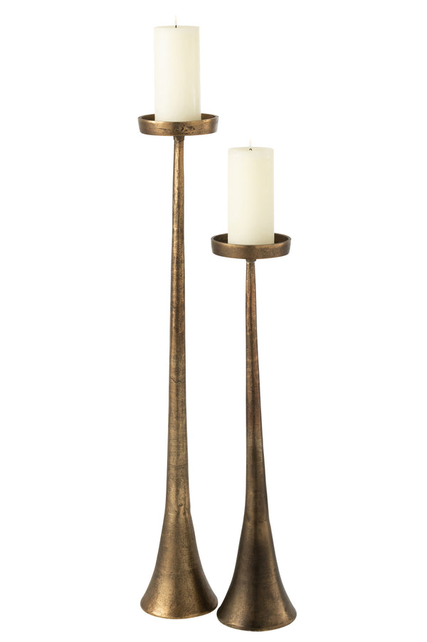 Exclusieve set van 2 bronzen kandelaars elegantie voor bij u thuis 62cm of 79cm