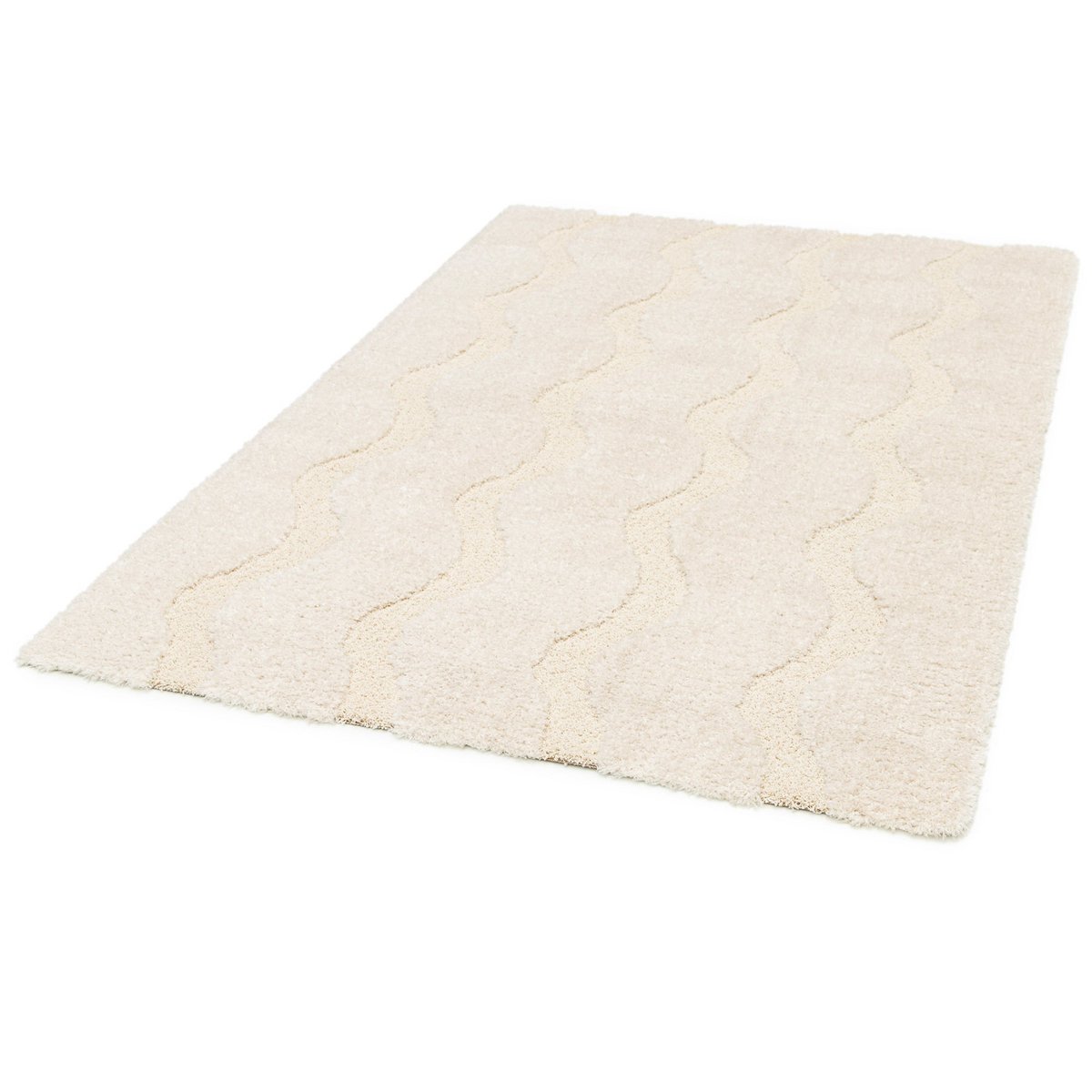 Weicher zotteliger Teppich im recycelten Polyester mit modernem Relief Pemberley