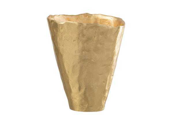 2er Set Unregelmäßig Designer-Vasen aus Aluminium in Gold
