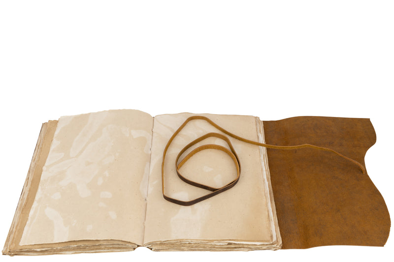 2er-Set Antike Bücher aus Leder und Papier in Dunkelbraun in Geschenkkarton