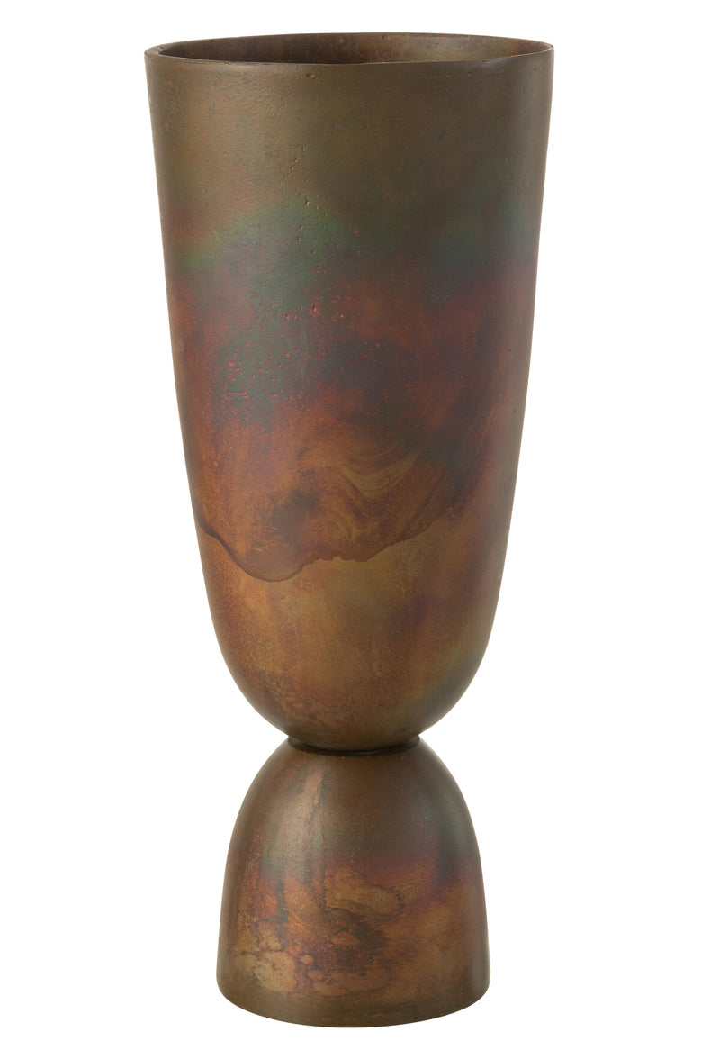 Set van 2 "Thor" - Sublieme aluminium vazen ​​in brons, groot of klein
