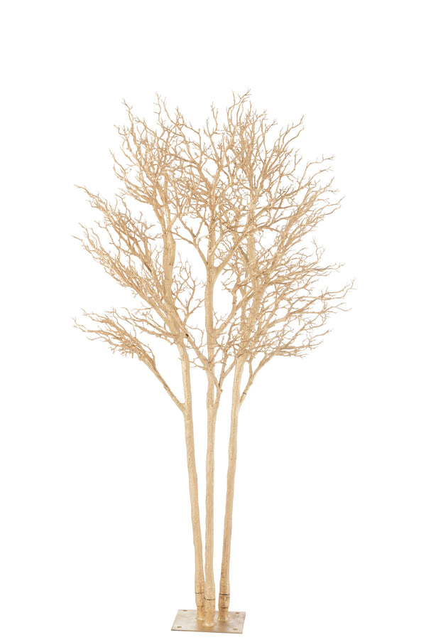 Dekorativer Baum mit kahlen Ästen in glänzendem Gold - 240 cm
