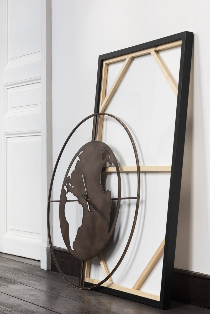 TimeGlobe Wall Clock - World Map Design