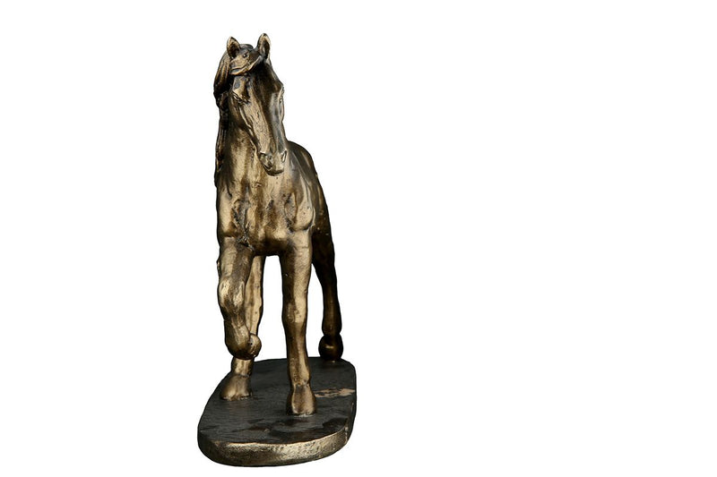 Handmade poly sculpture horse in bronze colors
