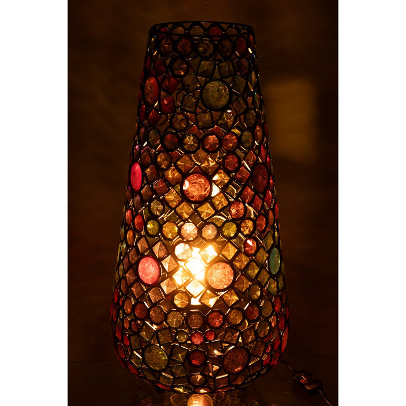 Colorful floor lamp made of iron and artificial stone with mosaic design Height 55cm