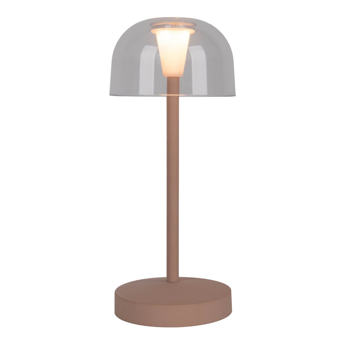 2-er Set LED-Akku-Tischleuchte "Gomba" für Außen und Innen, aus Metall und Kunststoff in Frosted Almond , 18,5 cm hoch