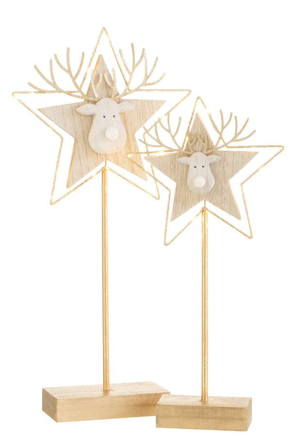 Display rendierkop LED twee maten Kerstdecoratie hert eland