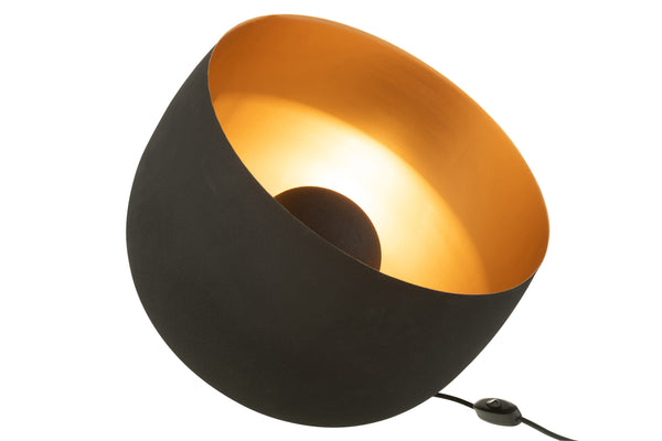Designer bollampen duo binnenkant gouden afwerking, buitenkant mat zwart - premium metalen constructie, set van 2