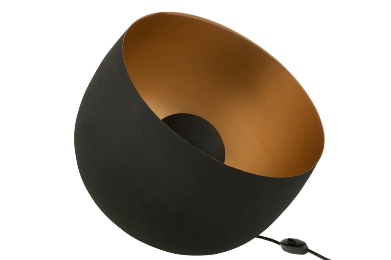 Designer Kugellampen Duo Innen Gold Finish, Außen Matt Schwarz - Premium Metallkonstruktion, 2er Set