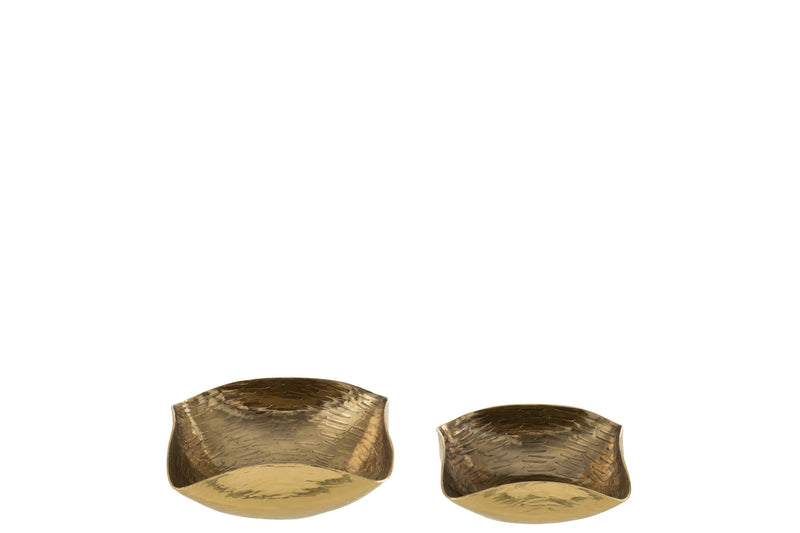 Luxus Schüsselset mit Gefalteten Rändern in Gold (8 Schüsseln)