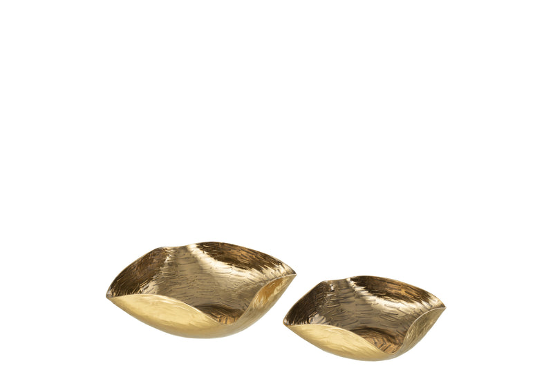 Luxus Schüsselset mit Gefalteten Rändern in Gold (8 Schüsseln)