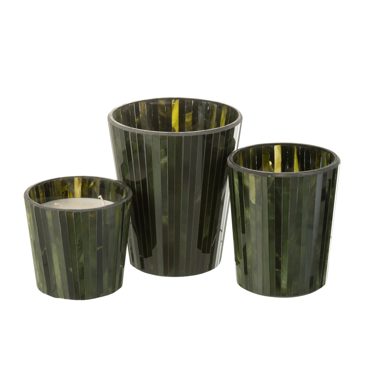J-Line Duftkerze Noa – Herbal Serenity – Glas – Grün – groß – 60U