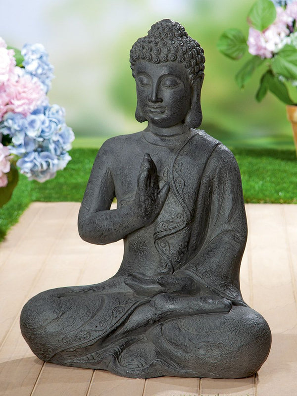 Robuste Magnesia-Buddhafigur für den Außenbereich – Harmonie und Stil für Ihren Garten
