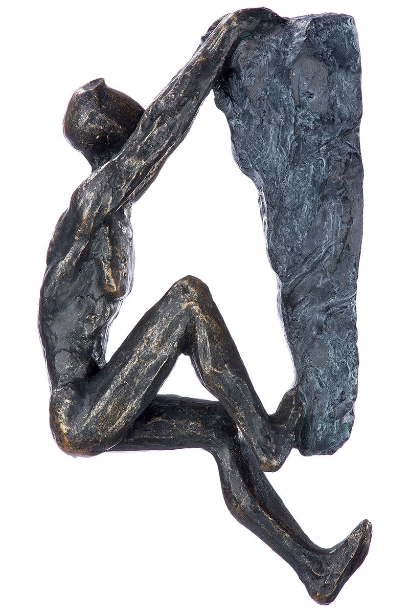 Einzigartige Poly Hänger/Skulptur 'Ambition' in Bronzefarben mit Inspirierender Spruchkarte