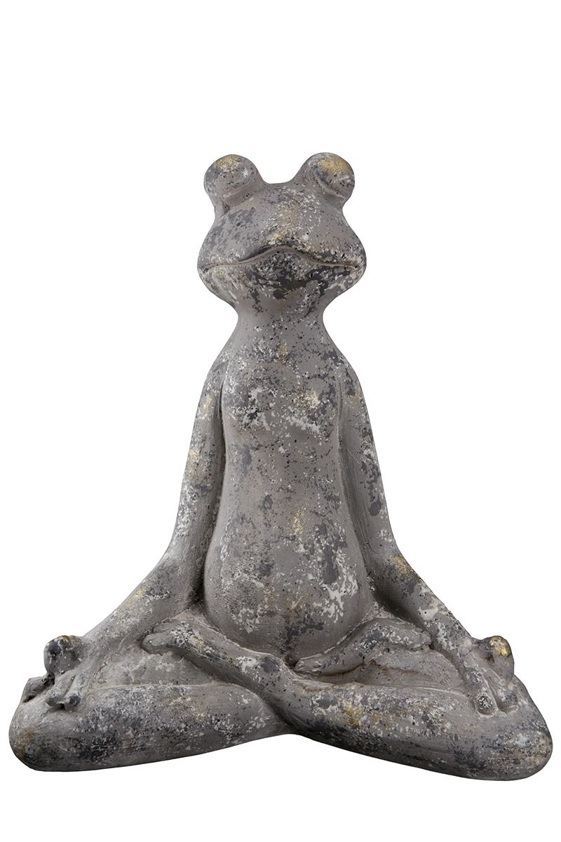 Zen-Gartenfrosch aus Magnesia - Wetterfeste Dekofigur für den Außenbereich