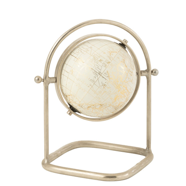 Cosmo Petite Duo set of 2 world globes in silver on a metal base