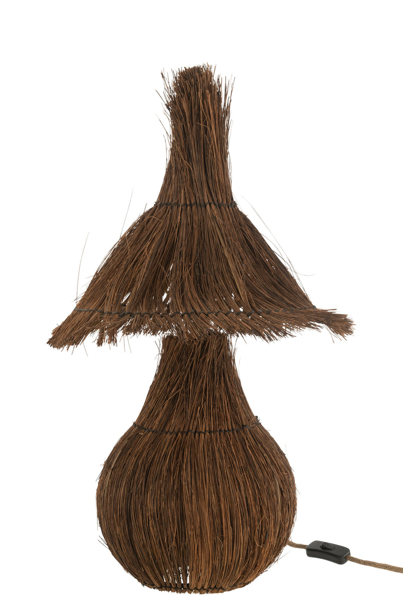 Exclusieve set van 2 tafellampen tropisch - bohemian elegantie in bruin