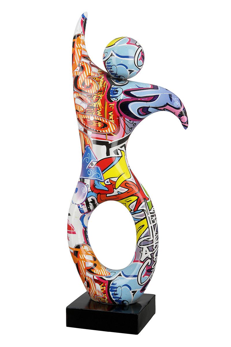 Faszinierende Poly Skulptur Dancer Street Art