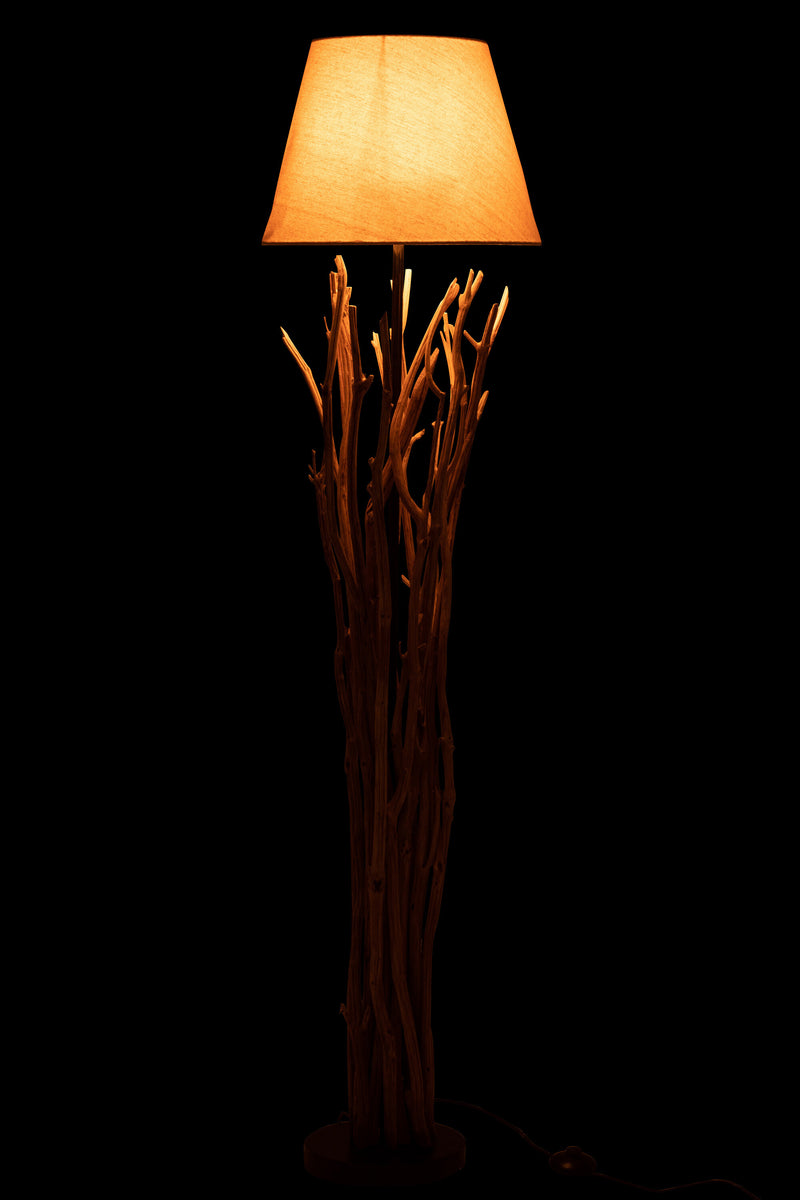 Stehlampe "Äste" aus Kastanienholz in elegantem natur