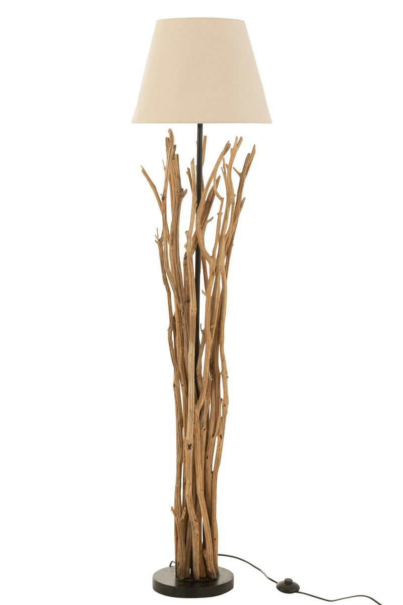 Stehlampe "Äste" aus Kastanienholz in elegantem natur