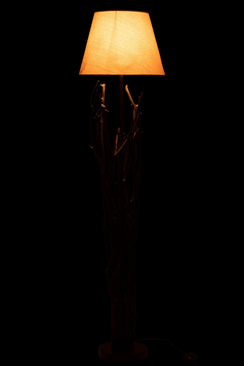 Stehlampe "Äste" aus Kastanienholz in elegantem Schwarz