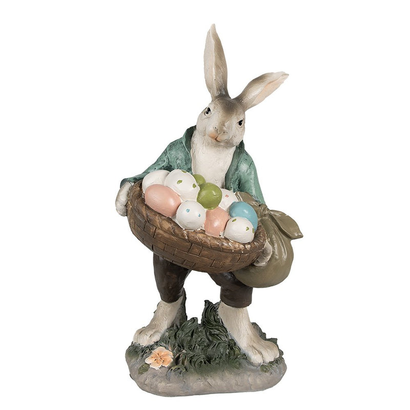 Decoratief Beeld Konijn Bruin Groen 18x16x32 cm
