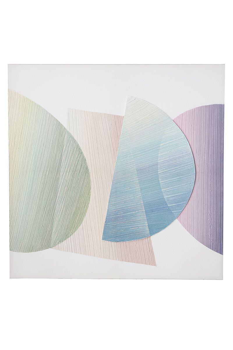 Square canvas picture Insomnia 90x90 cm in Blue Cream Green Purple