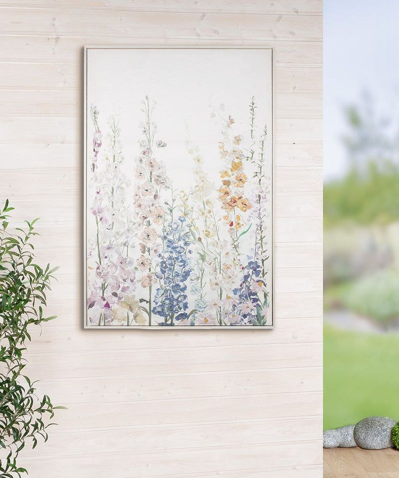 Bild Wildblumen im Rahmen - Bunte Blumen auf Weißem Hintergrund
