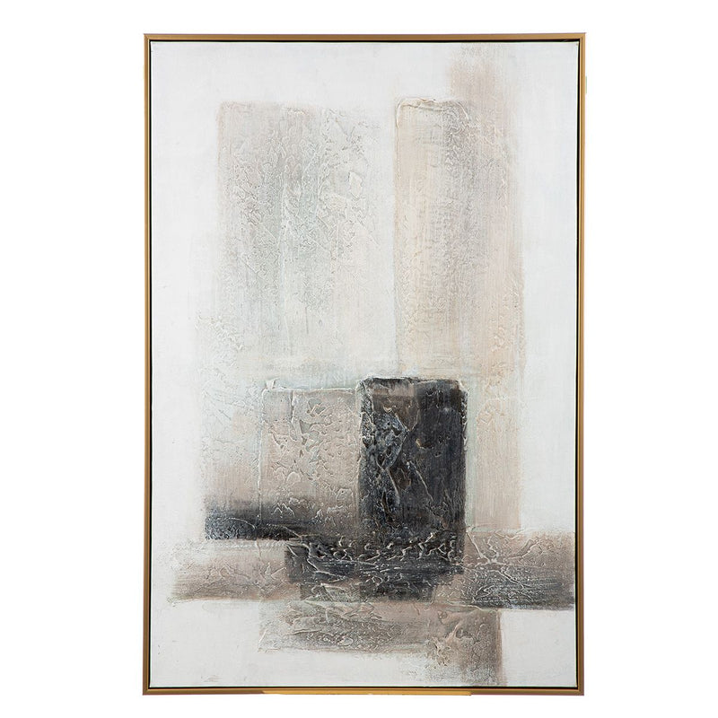 Abstract picture Narvik with gold frame, 91 x 61 cm