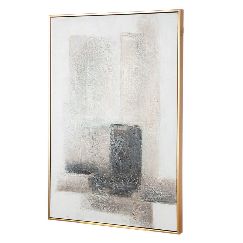 Abstract picture Narvik with gold frame, 91 x 61 cm