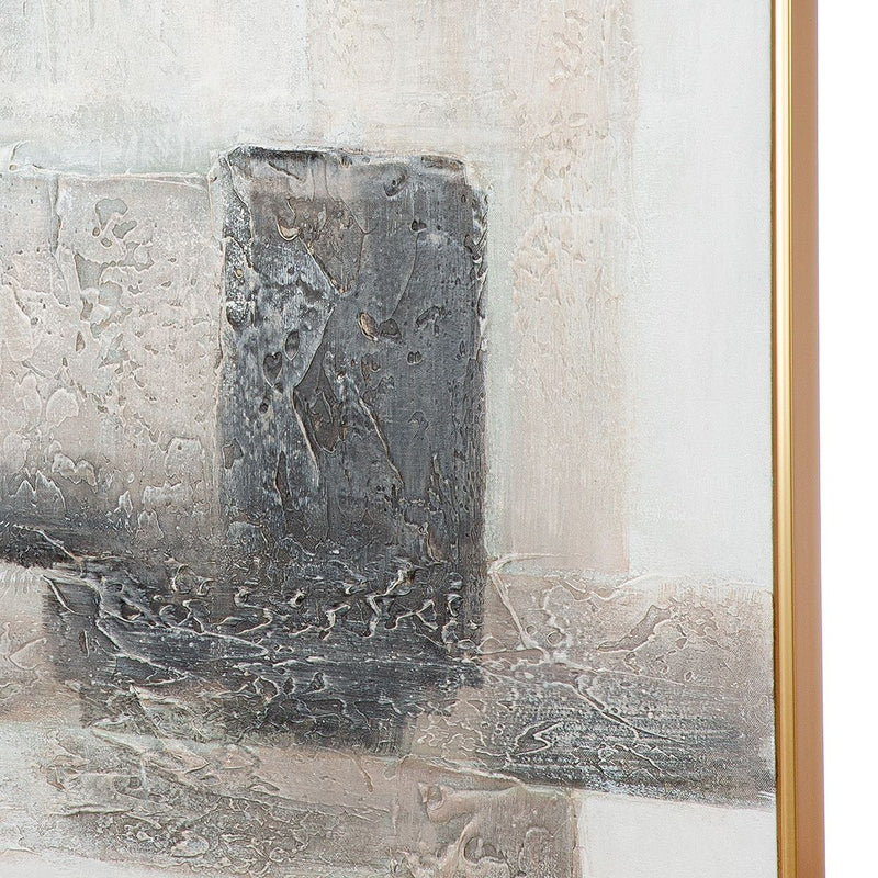 Abstract picture Narvik with gold frame, 91 x 61 cm