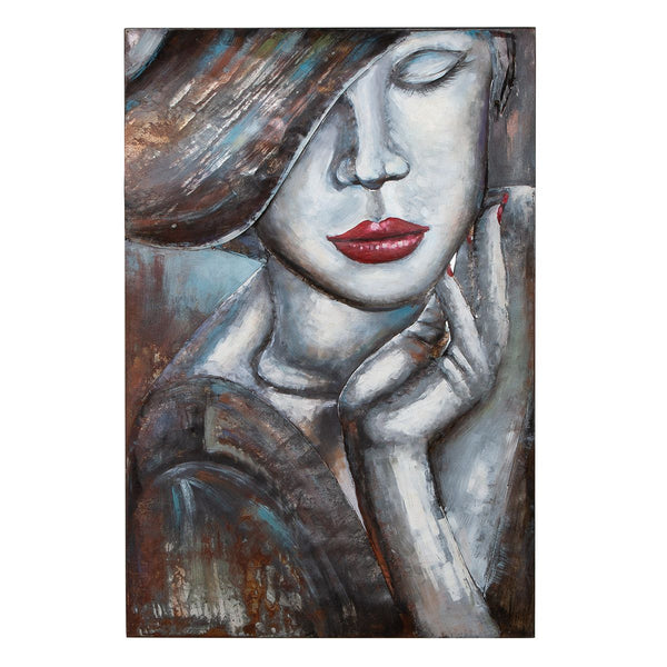Afbeelding Lady Cocco – Handgemaakt wandschilderij in 3D-look van metaal 120cm