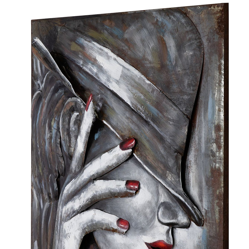 Schilderij La Femme – Handgemaakt wandschilderij in 3D-look van metaal 120cm