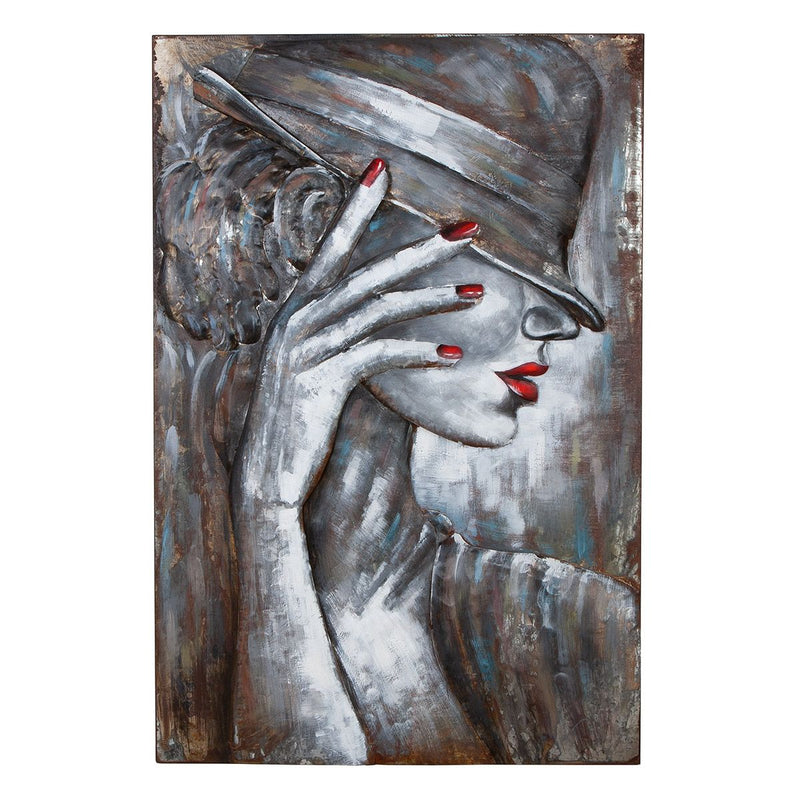Schilderij La Femme – Handgemaakt wandschilderij in 3D-look van metaal 120cm