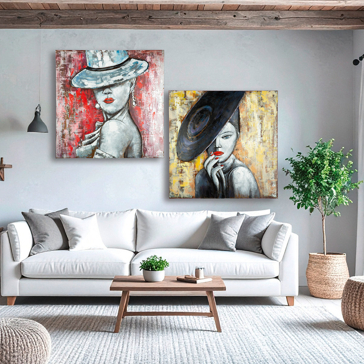 Wandbild Set Artlina Charlotte Violet Metall Quadratisch