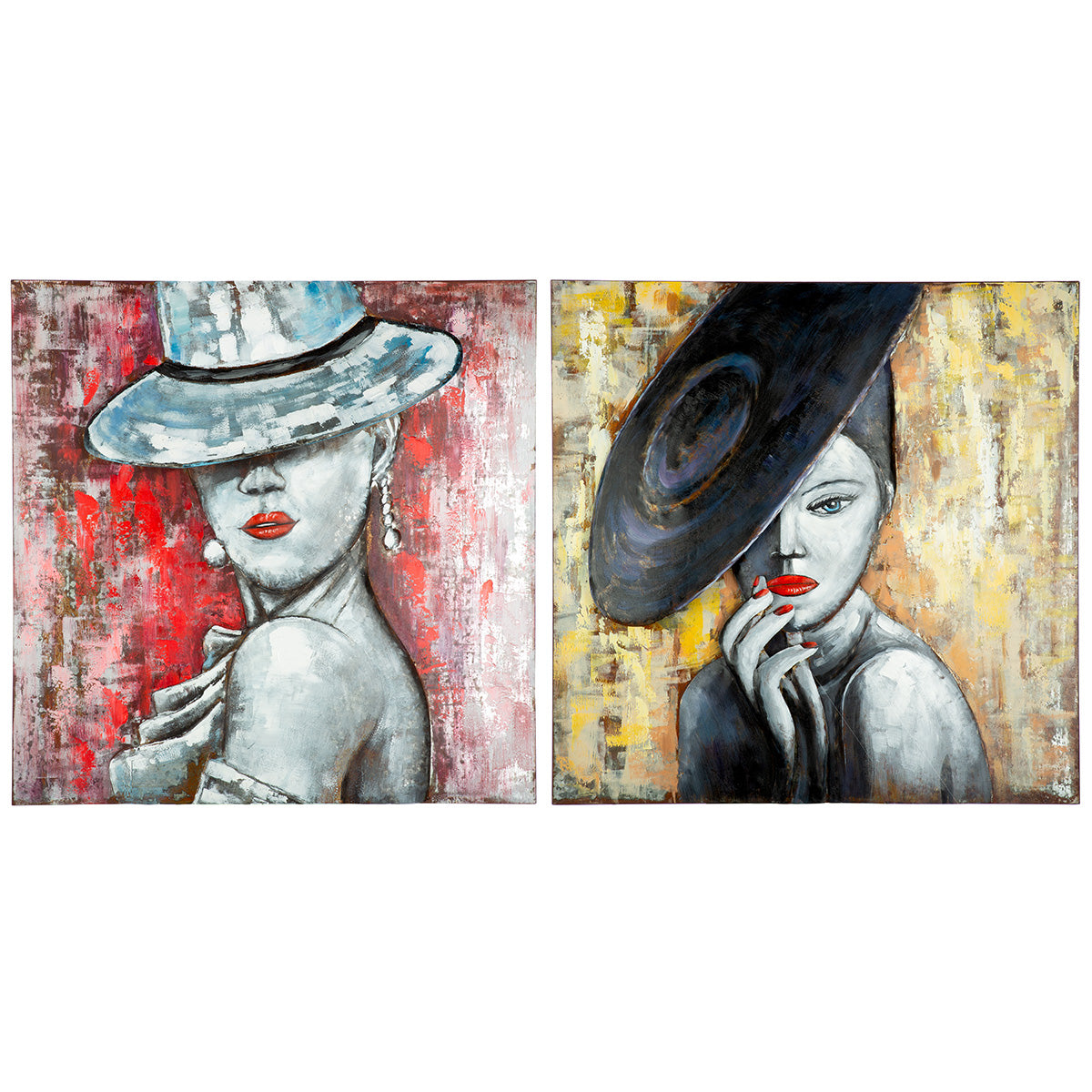 Wandbild Set Artlina Charlotte Violet Metall Quadratisch