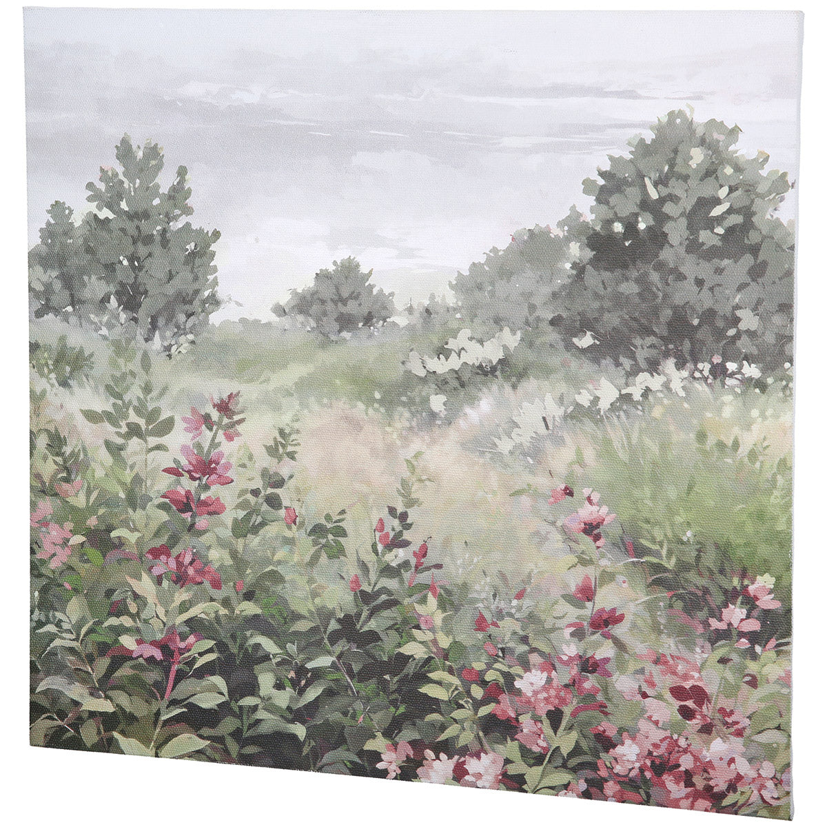 Leinwandbild Wiese Natur Blumen Landschaft quadratisch 60 cm