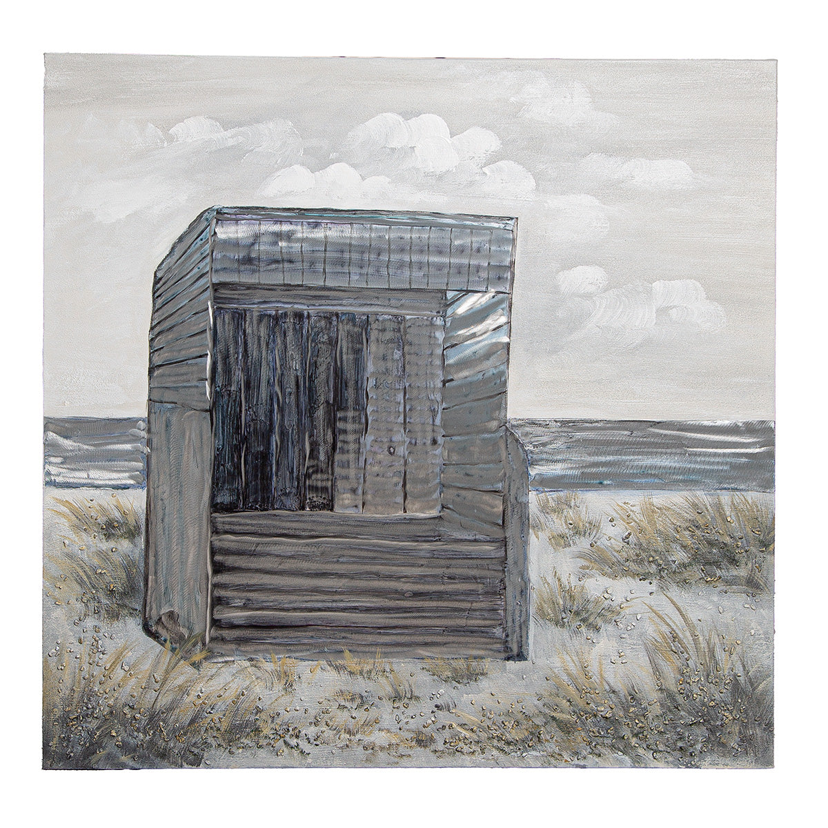 Bild Strandkorb Leinwand grau