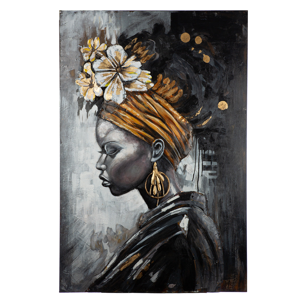 Metall Wandbild Beauty in Black Frauenportrait 3D Optik 120x80cm