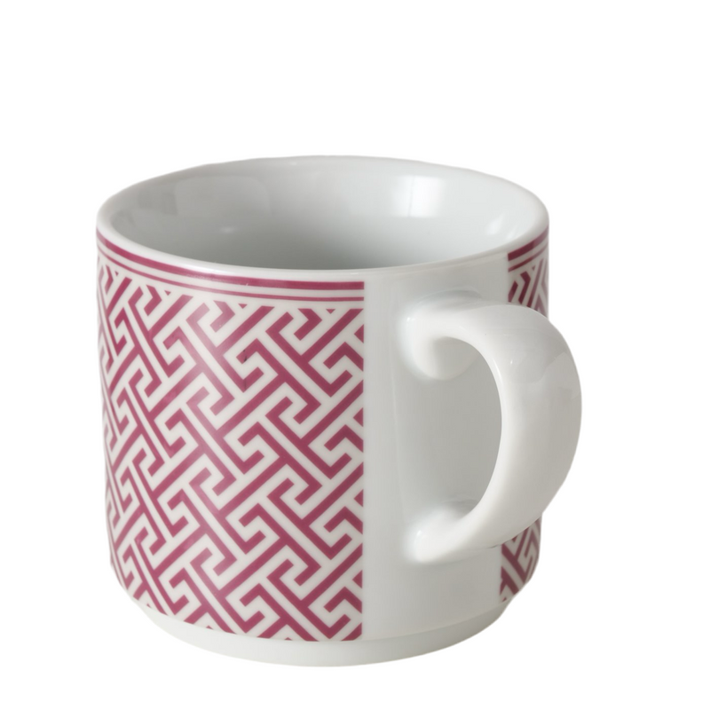 Set of 6 porcelain mugs Palazzo 340 ml with geometric pattern