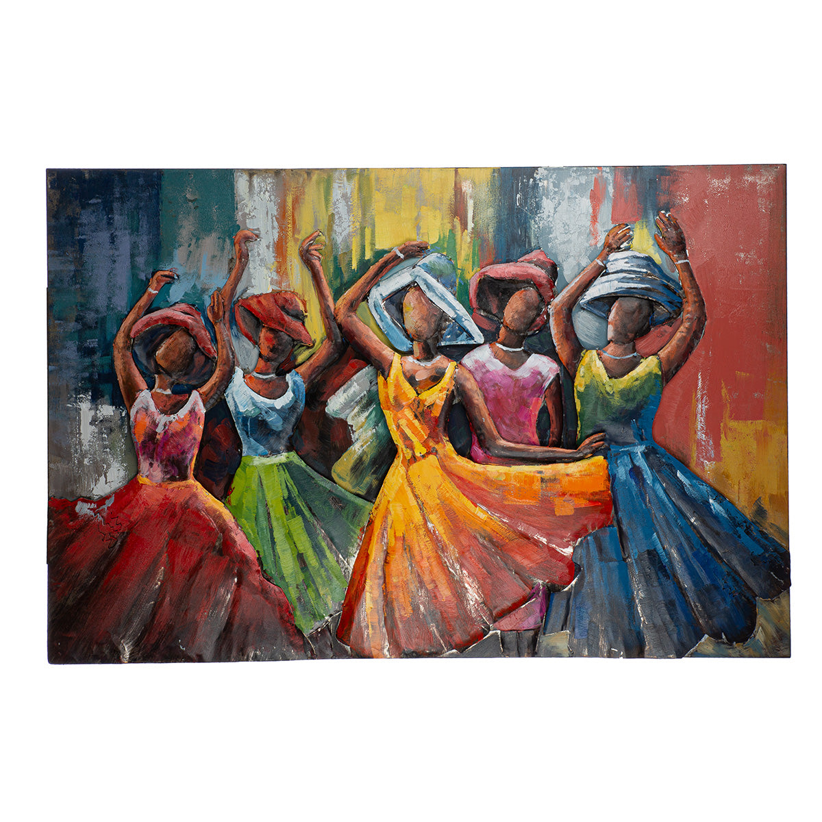 Metall Wandbild Lets Dance Frauen Tanz 3D Optik 120x80cm