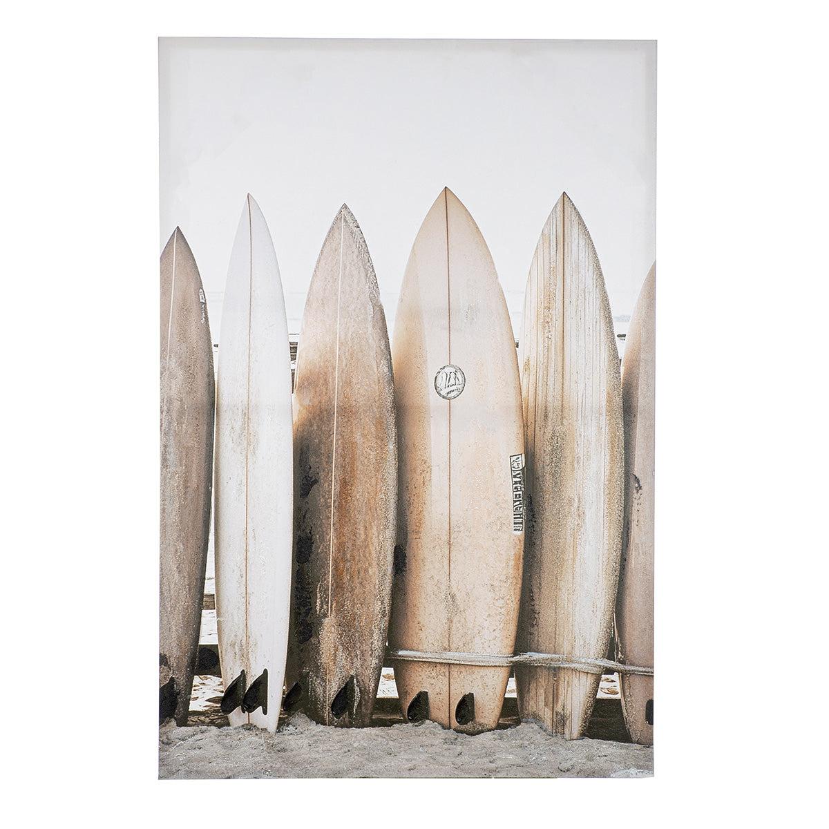 Leinwandbild Surfbretter Strand Holzoptik modern 80x120 cm