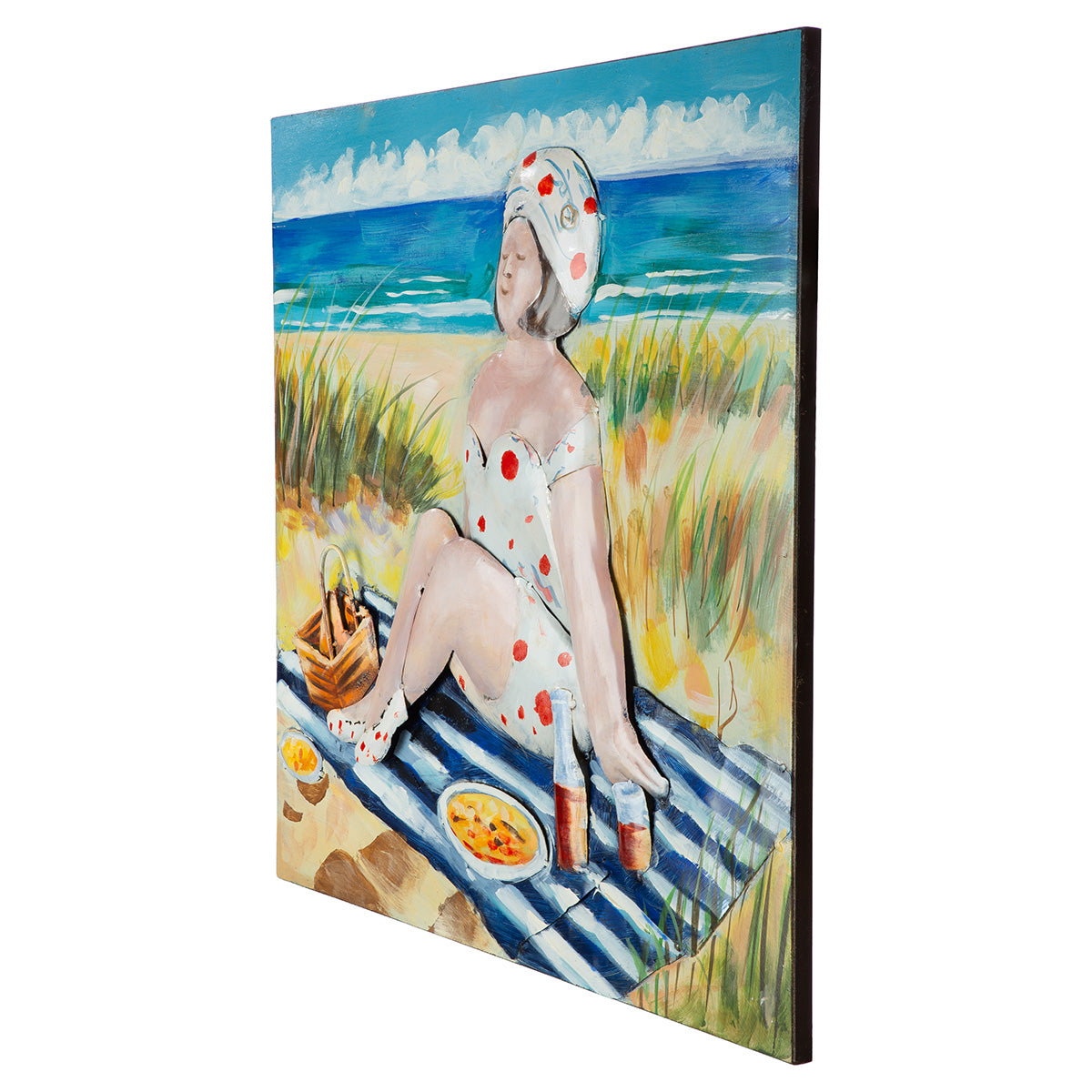 Wandbild Badedame Marisol Küstenmoment 60 cm Metall
