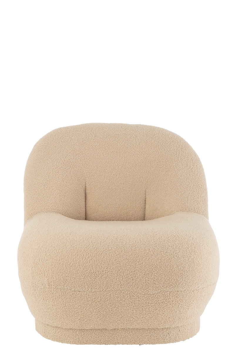 Comfortabele Teddy Bouclé Bankkruk Warm Beige 78x88 cm