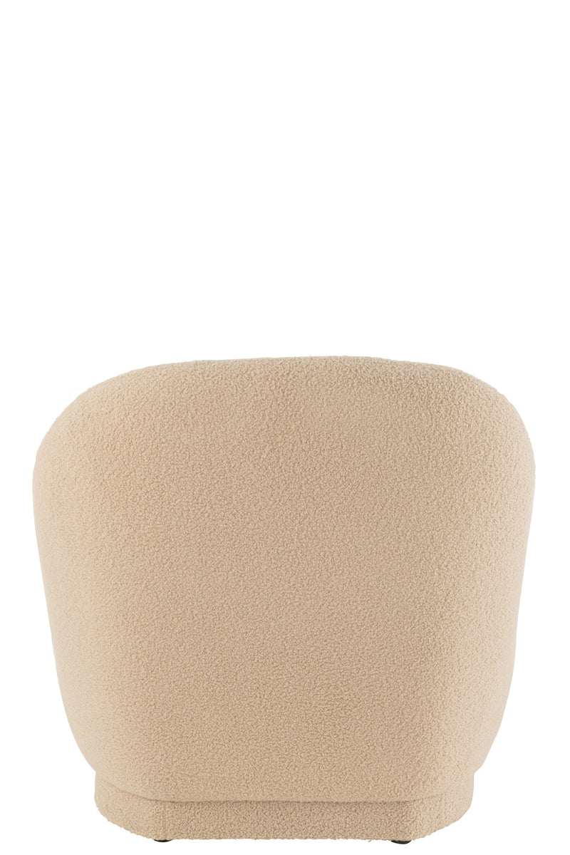 Comfortabele Teddy Bouclé Bankkruk Warm Beige 78x88 cm