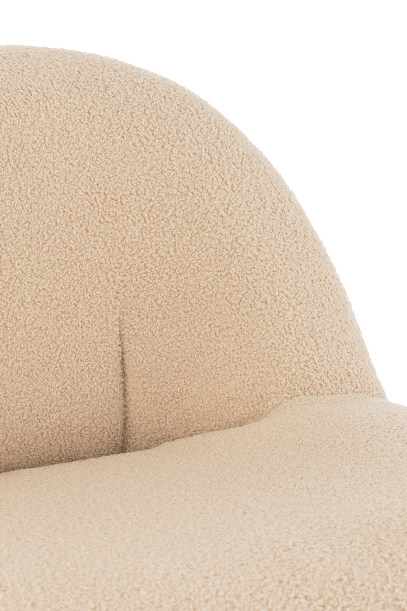 Comfortabele Teddy Bouclé Bankkruk Warm Beige 78x88 cm