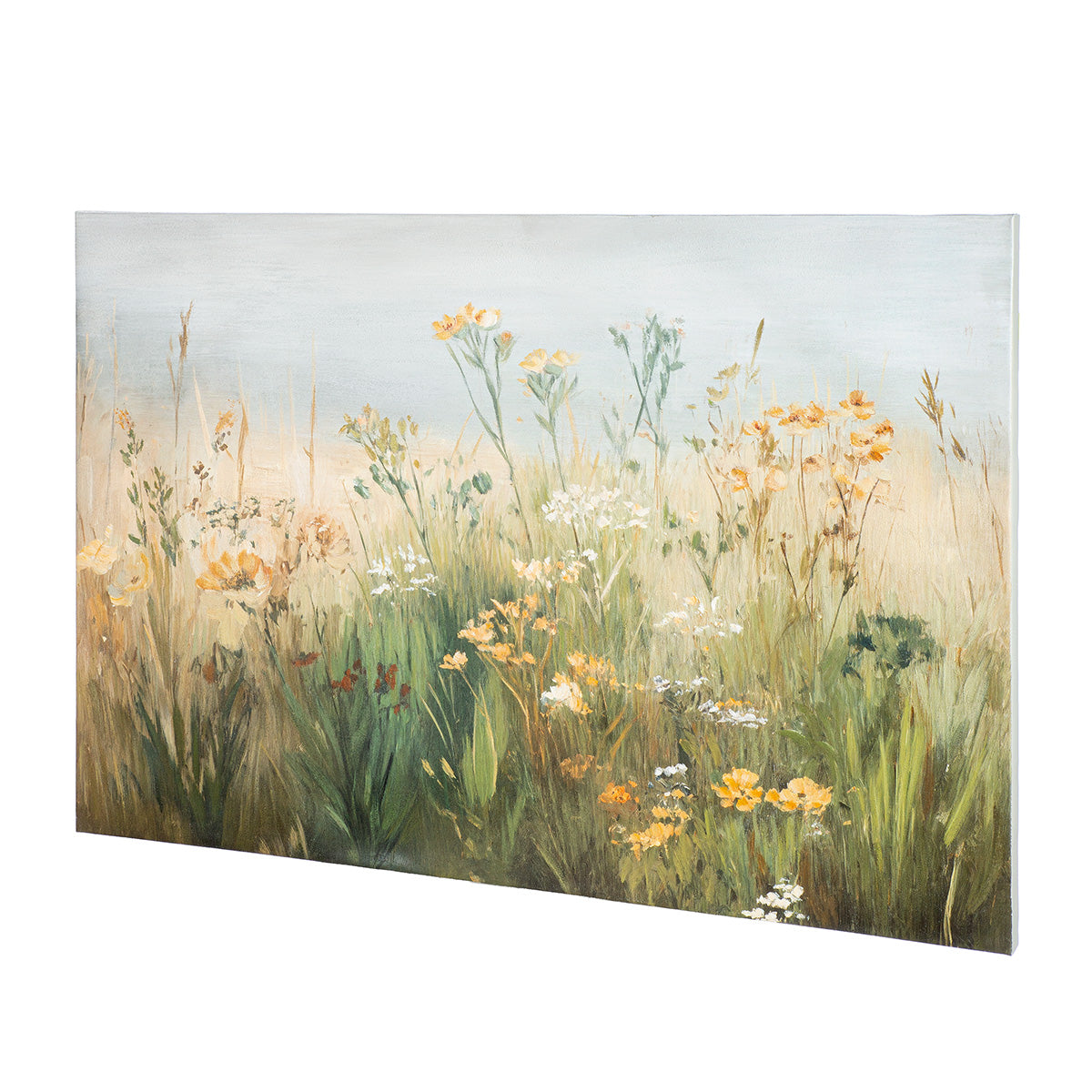 Wandbild Blumenwiese Mina grün gelb 90 x 60 cm