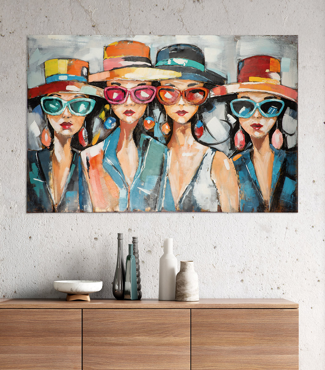 Metallbild Red Lips Society mehrfarbig 120 x 80 cm