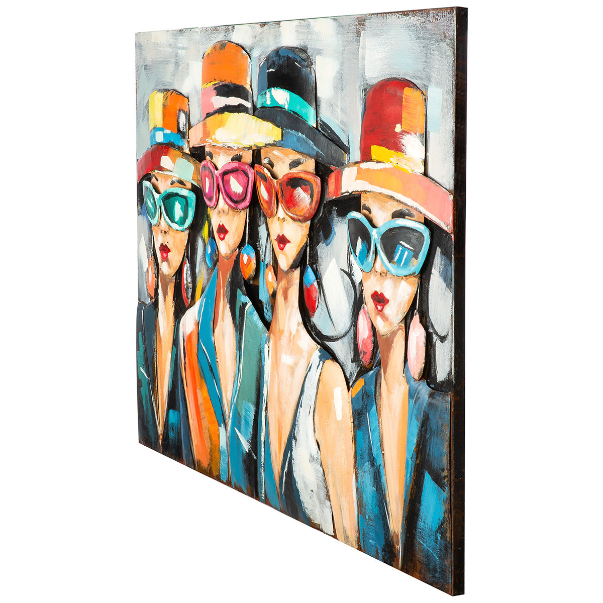 Metallbild Red Lips Society mehrfarbig 120 x 80 cm